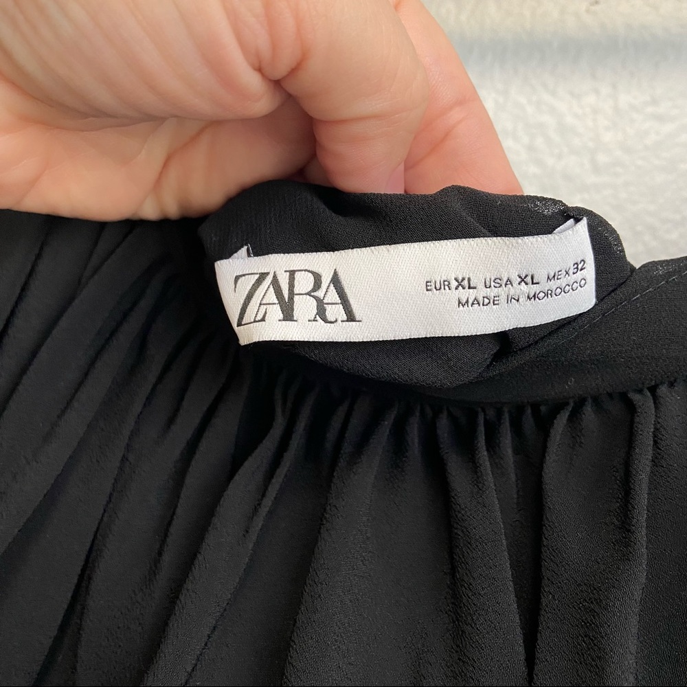 Zara Asymmetrical One Sleeve Flowy Blouse Size XL - Picture 13 of 16